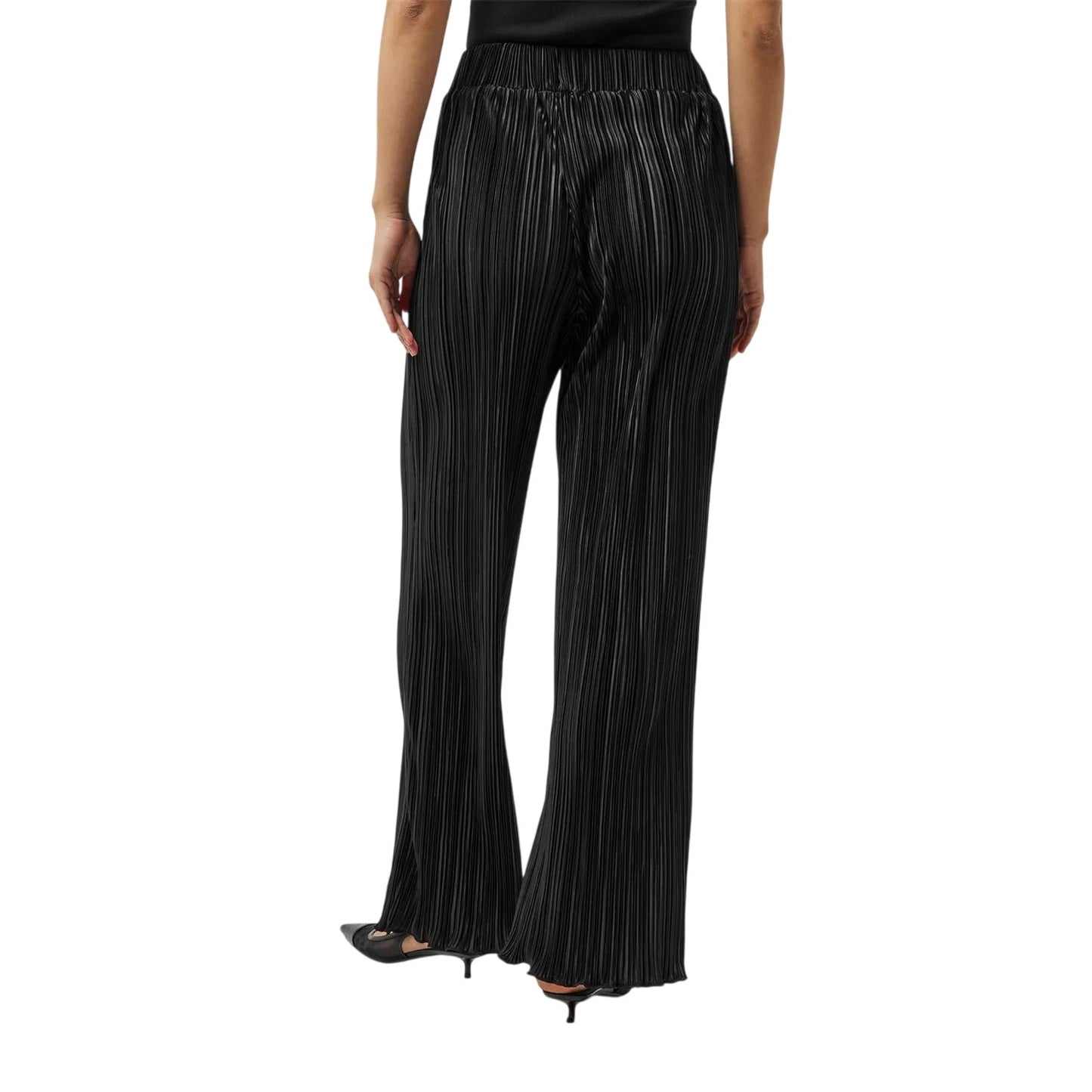 Black - Back - 4th & Reckless Womens-Ladies Palais Palazzo Trousers