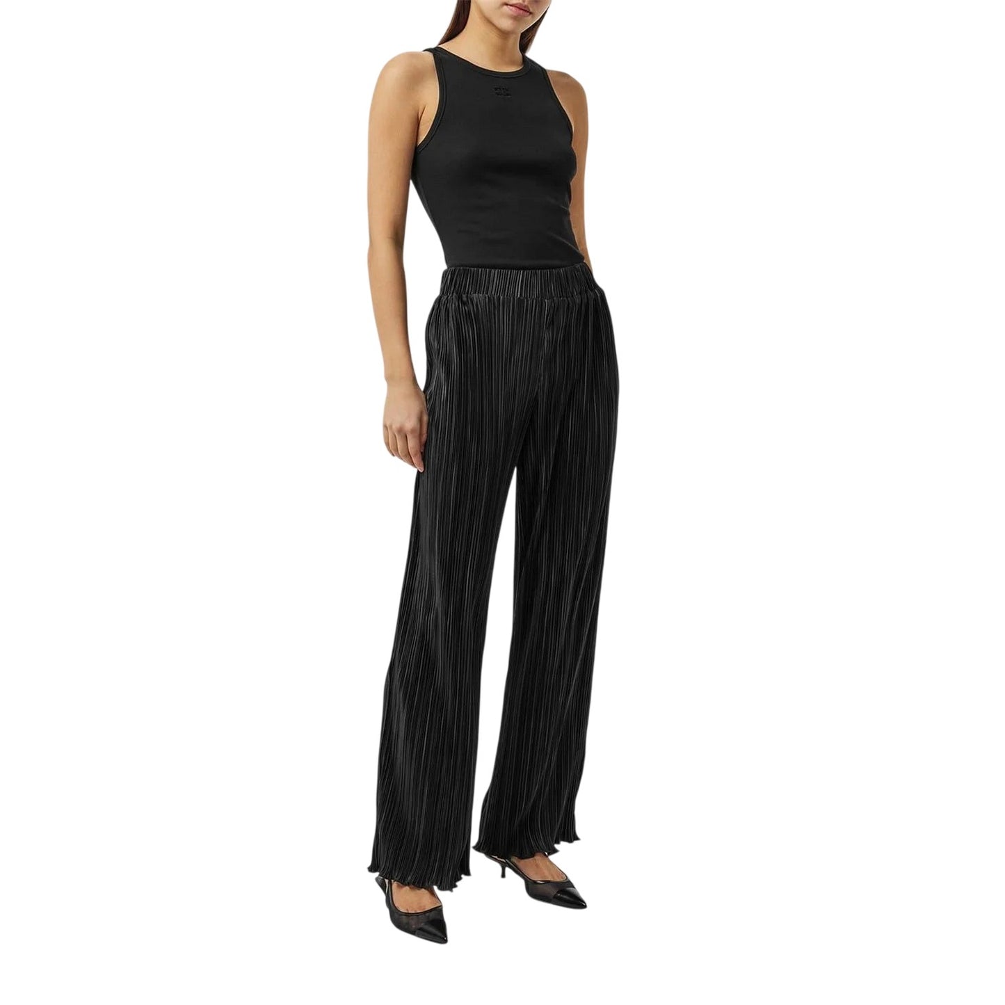Black - Side - 4th & Reckless Womens-Ladies Palais Palazzo Trousers