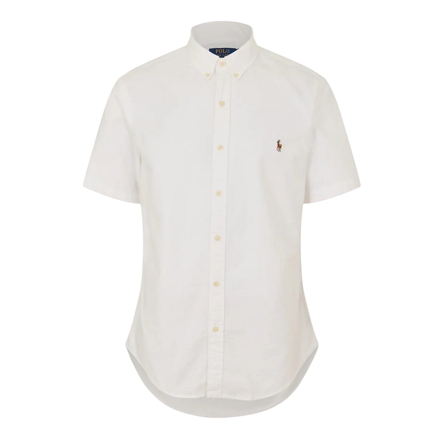 White - Front - Ralph Lauren Mens Logo Oxford Short-Sleeved Shirt