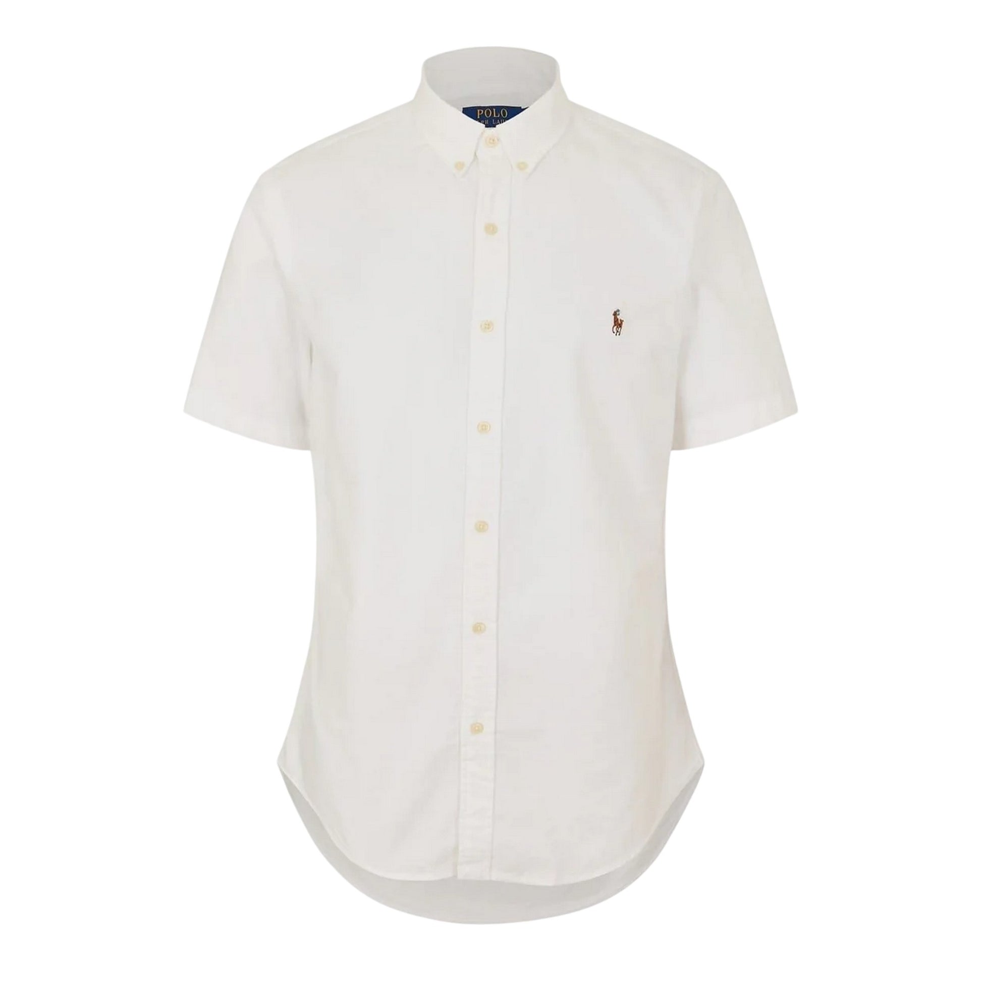 White - Front - Ralph Lauren Mens Logo Oxford Short-Sleeved Shirt