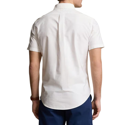 White - Back - Ralph Lauren Mens Logo Oxford Short-Sleeved Shirt