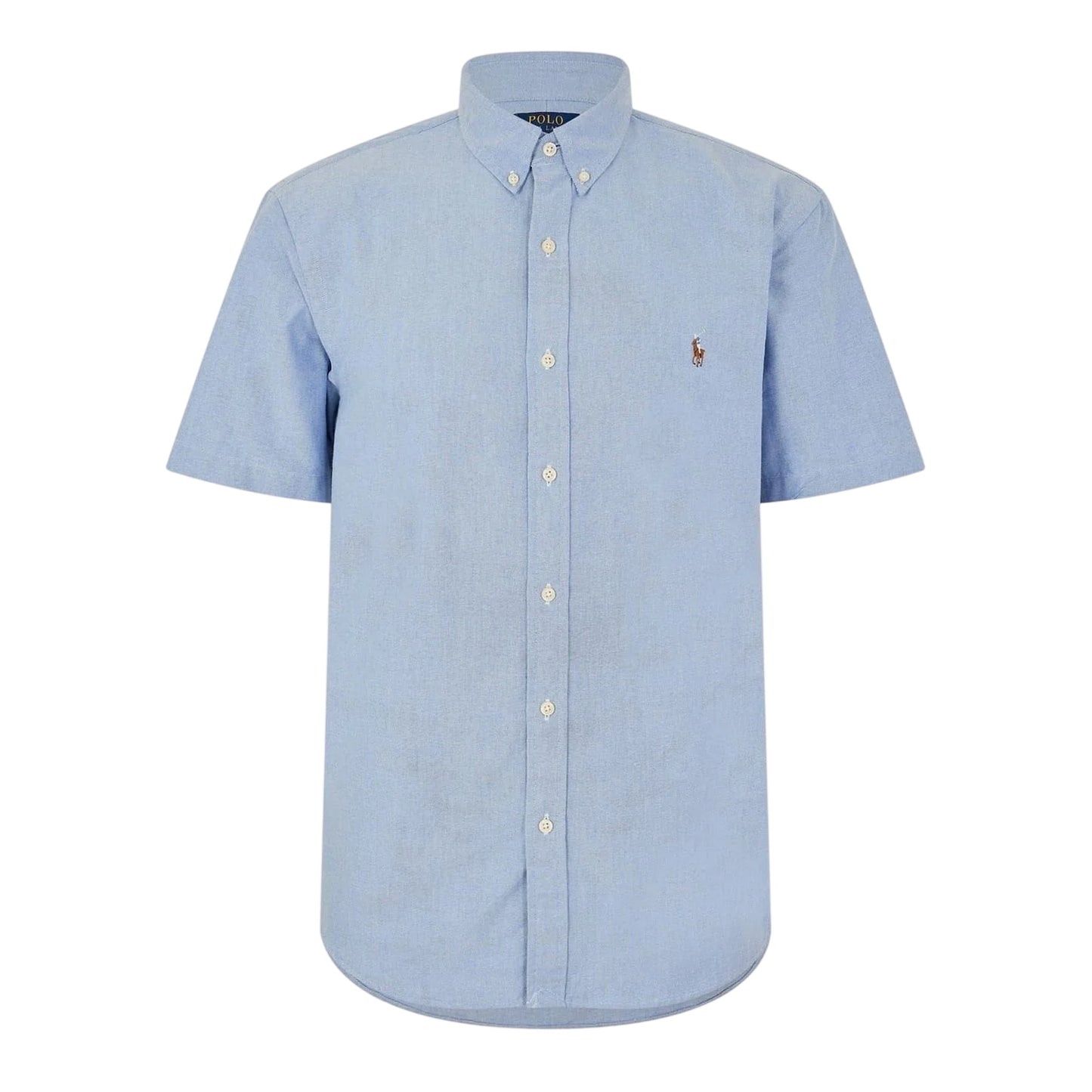 Blue - Front - Ralph Lauren Mens Logo Oxford Short-Sleeved Shirt