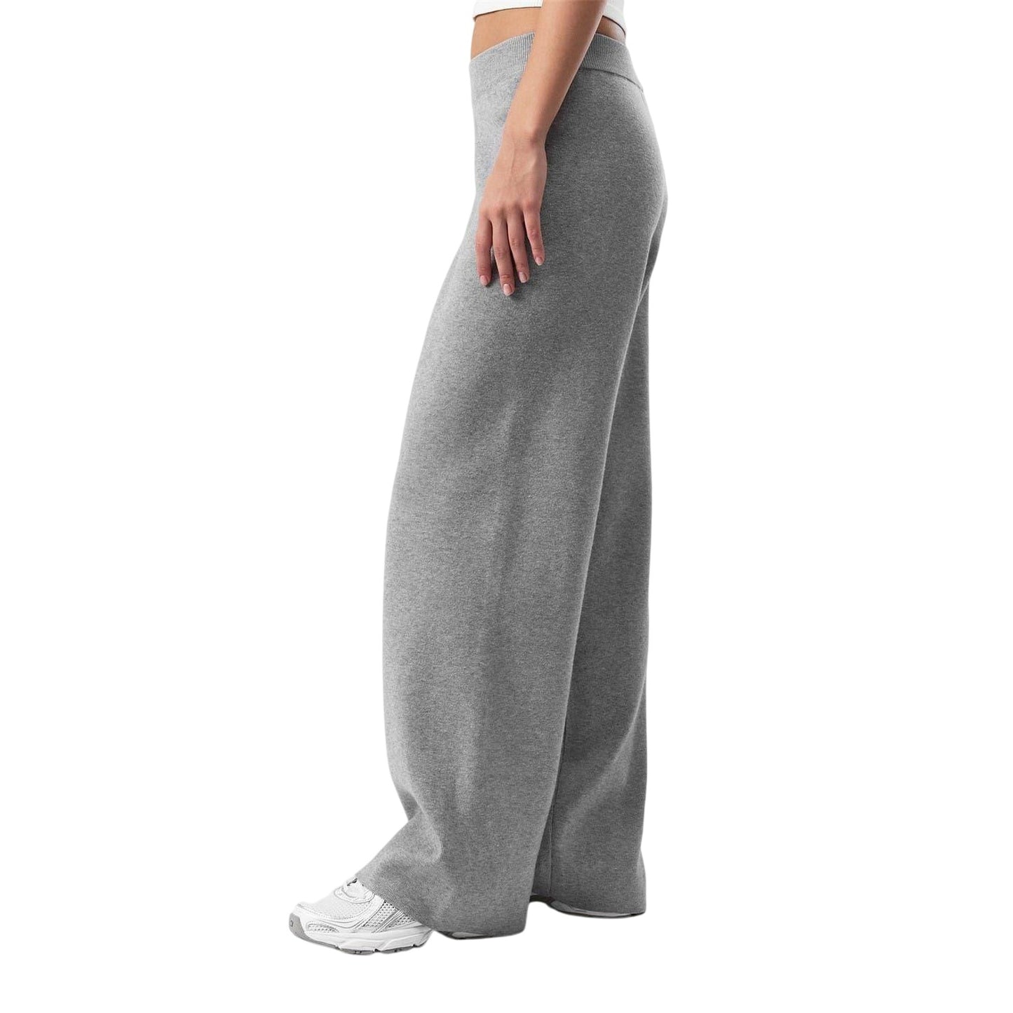 Grey - Side - 4th & Reckless Womens-Ladies Cameron Wide Leg Jogging Bottoms