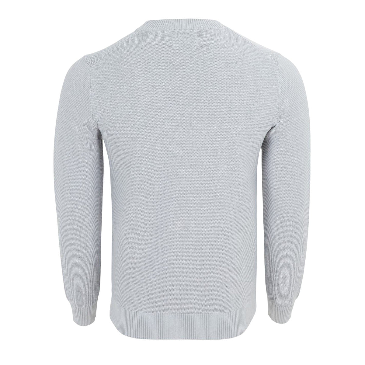 Light Grey - Back - Firetrap Mens Knitted Crew Neck Jumper