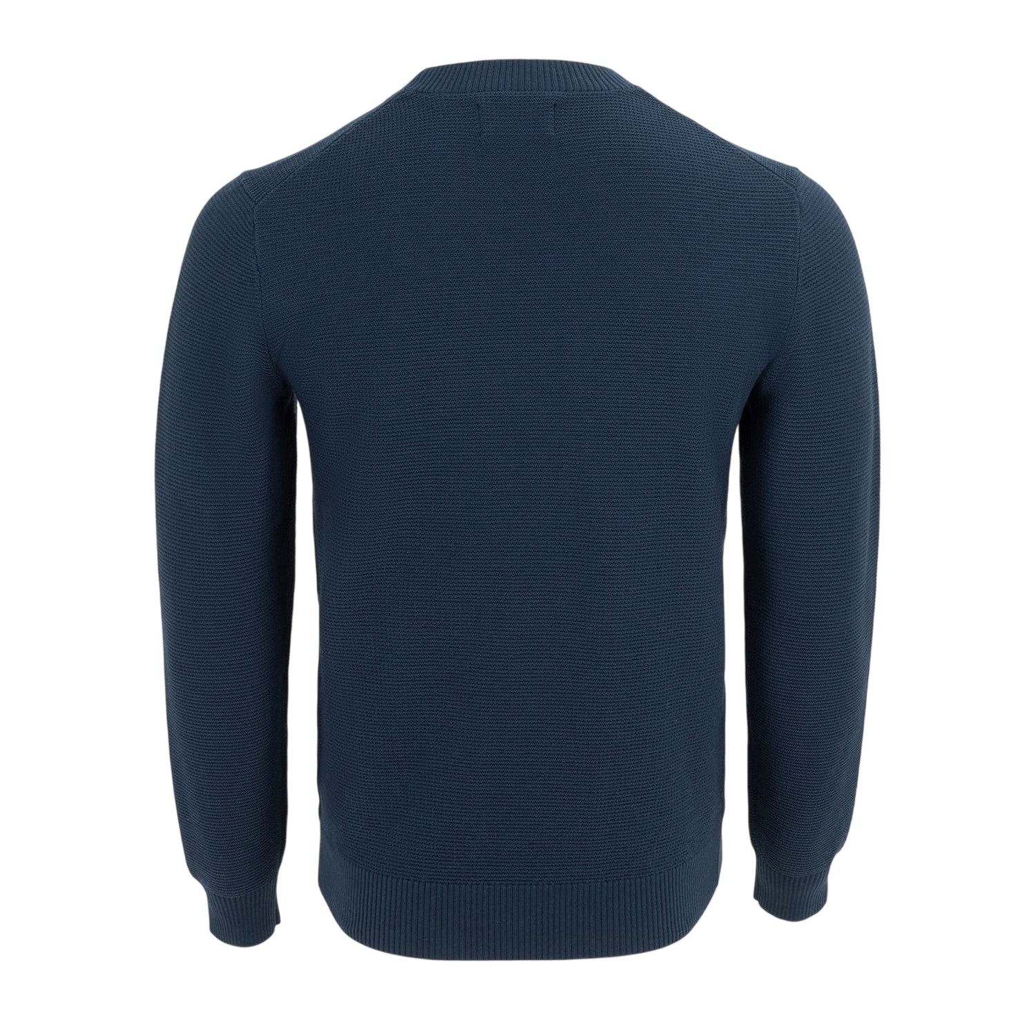 Navy - Back - Firetrap Mens Knitted Crew Neck Jumper