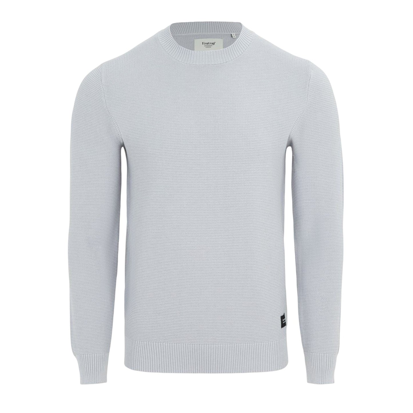 Light Grey - Front - Firetrap Mens Knitted Crew Neck Jumper