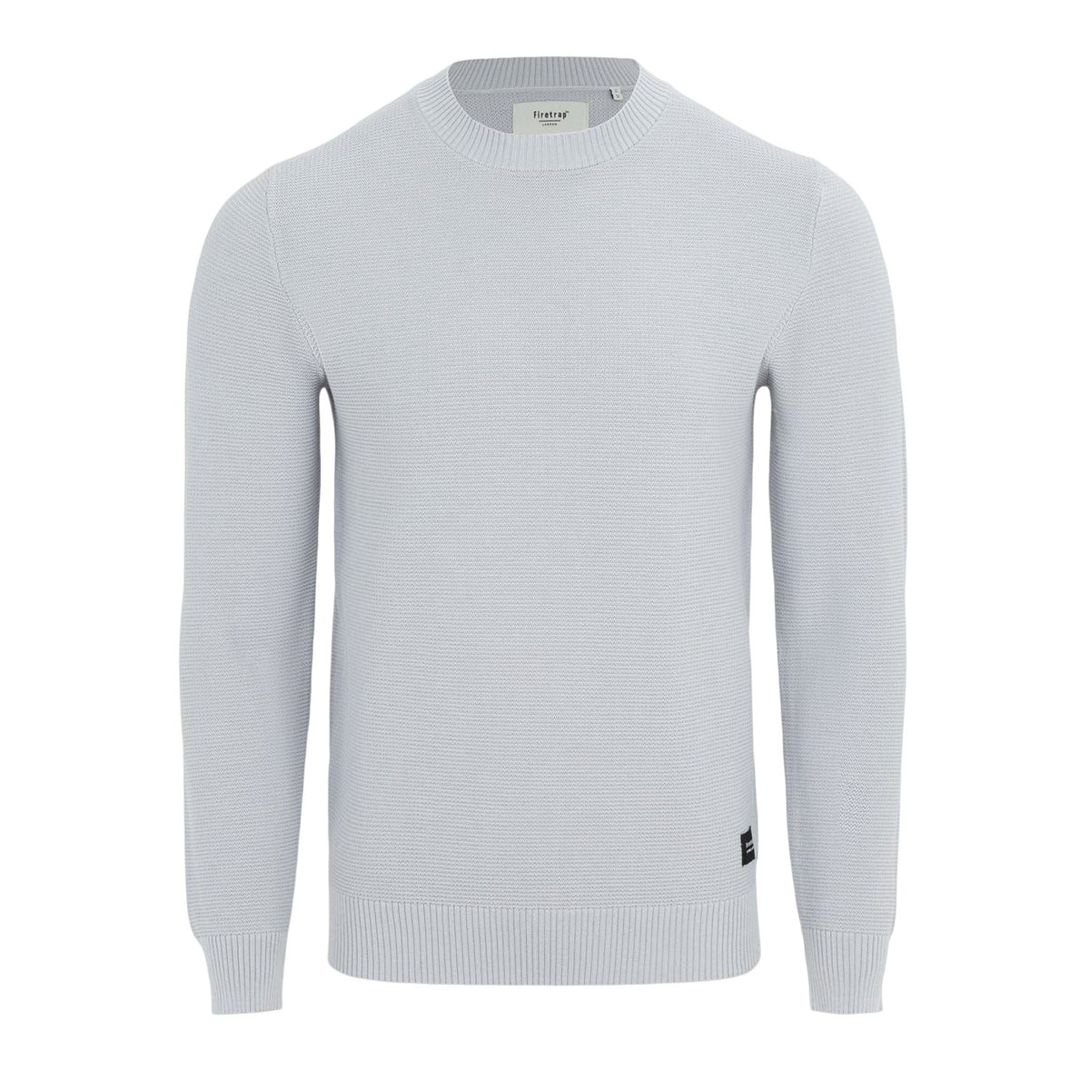 Light Grey - Front - Firetrap Mens Knitted Crew Neck Jumper