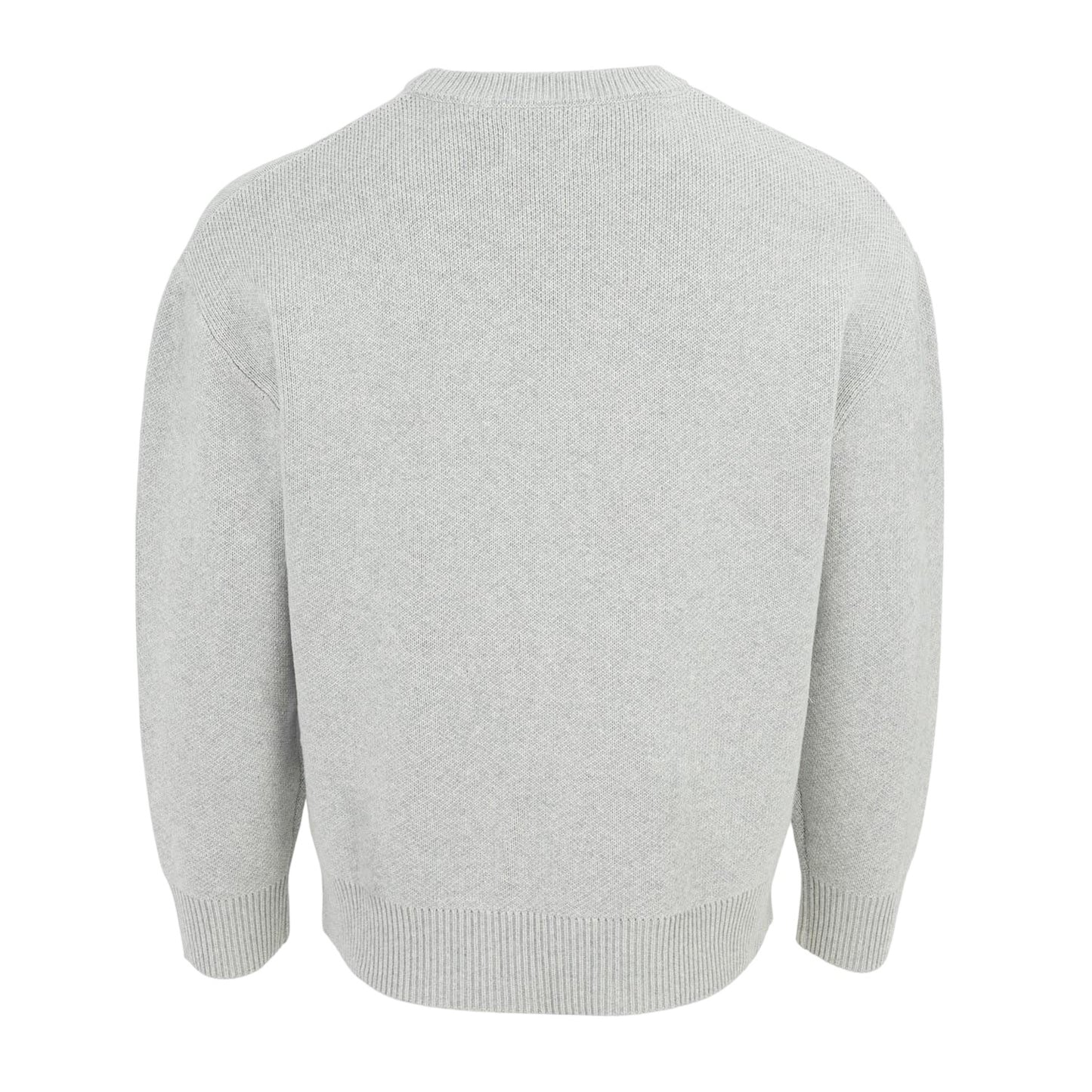Light Grey - Back - Firetrap Mens Knitted Cotton Crew Neck Sweatshirt