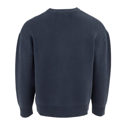 Navy - Back - Firetrap Mens Knitted Cotton Crew Neck Sweatshirt