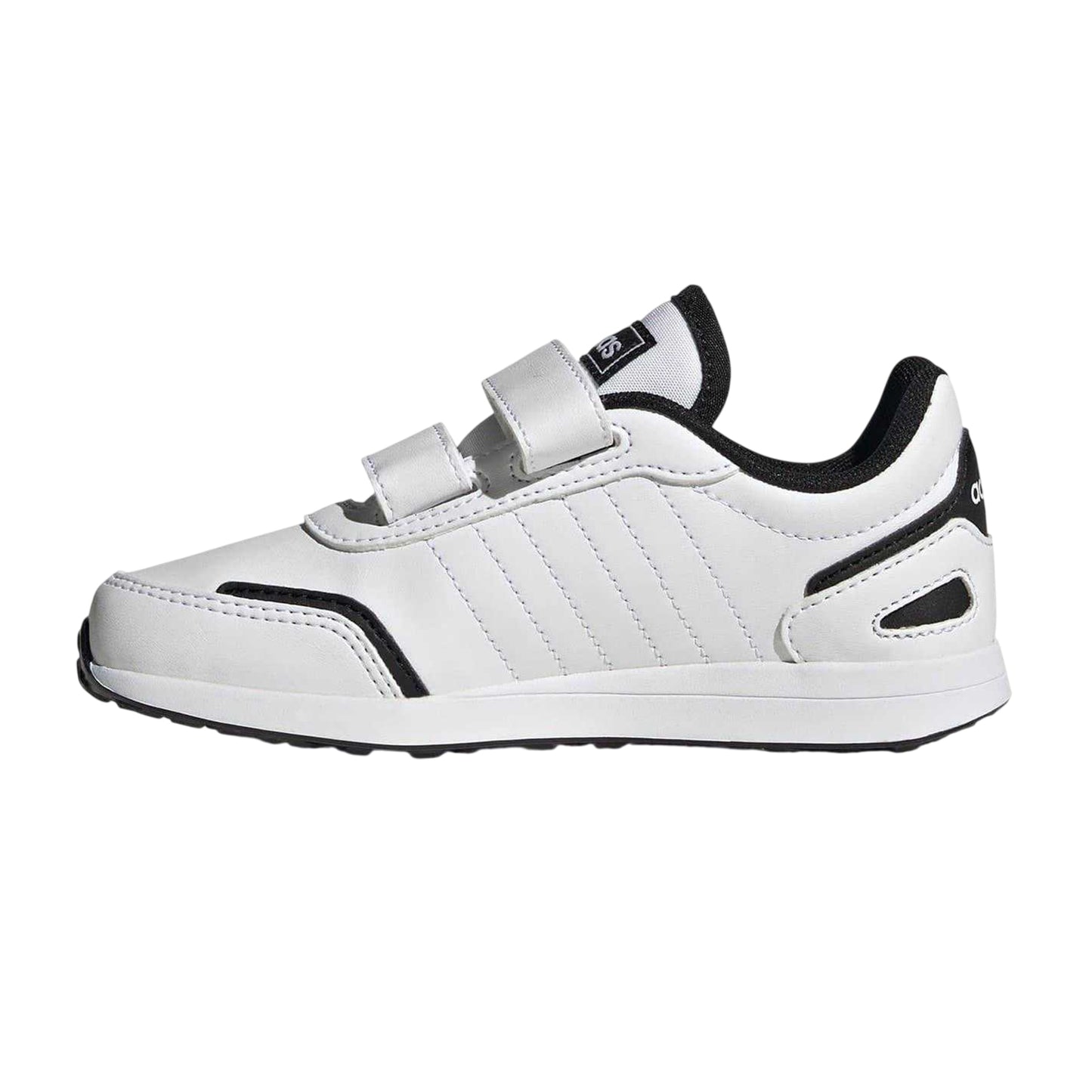 White - Side - Adidas Boys VS Switch 3 Stripes Trainers