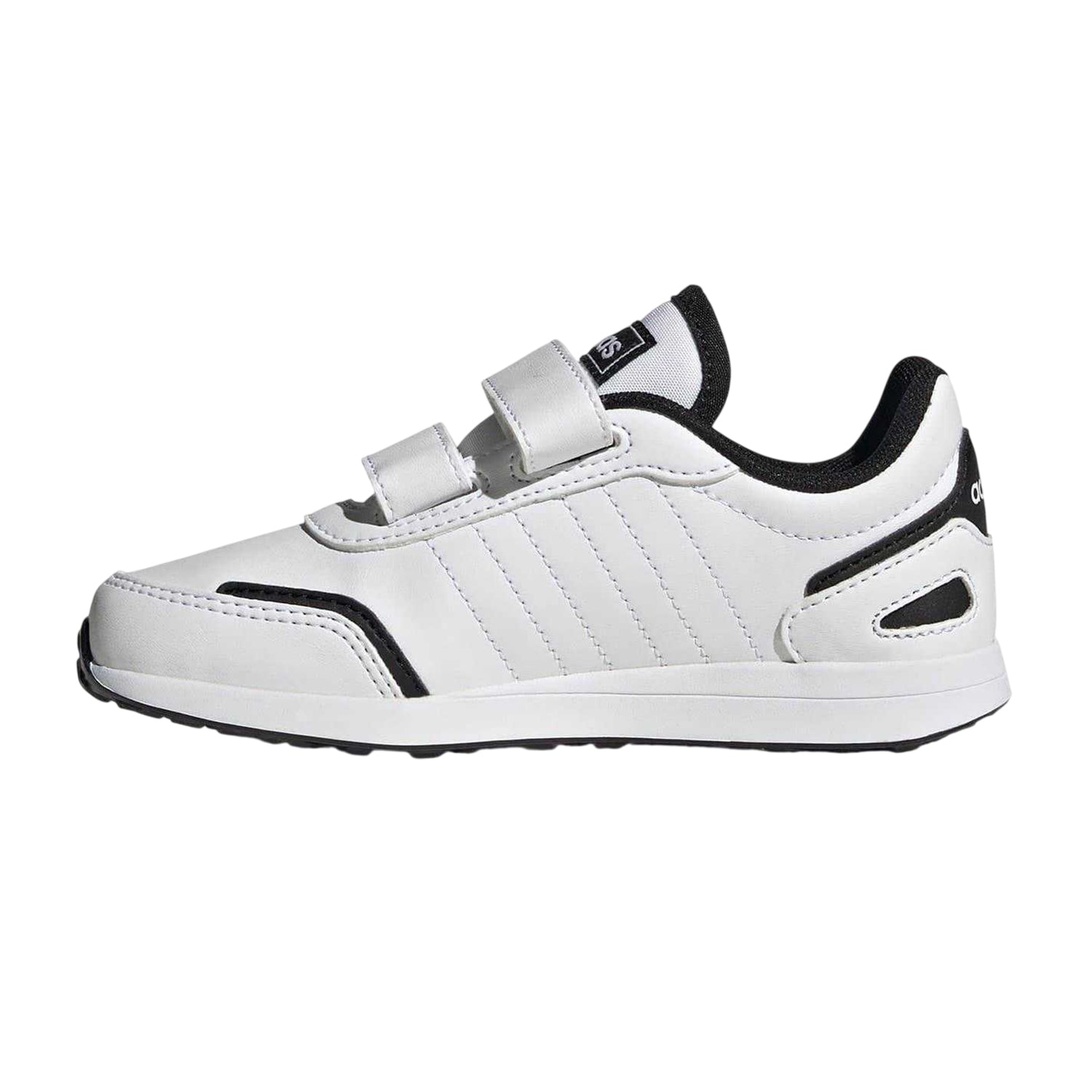 White - Side - Adidas Boys VS Switch 3 Stripes Trainers