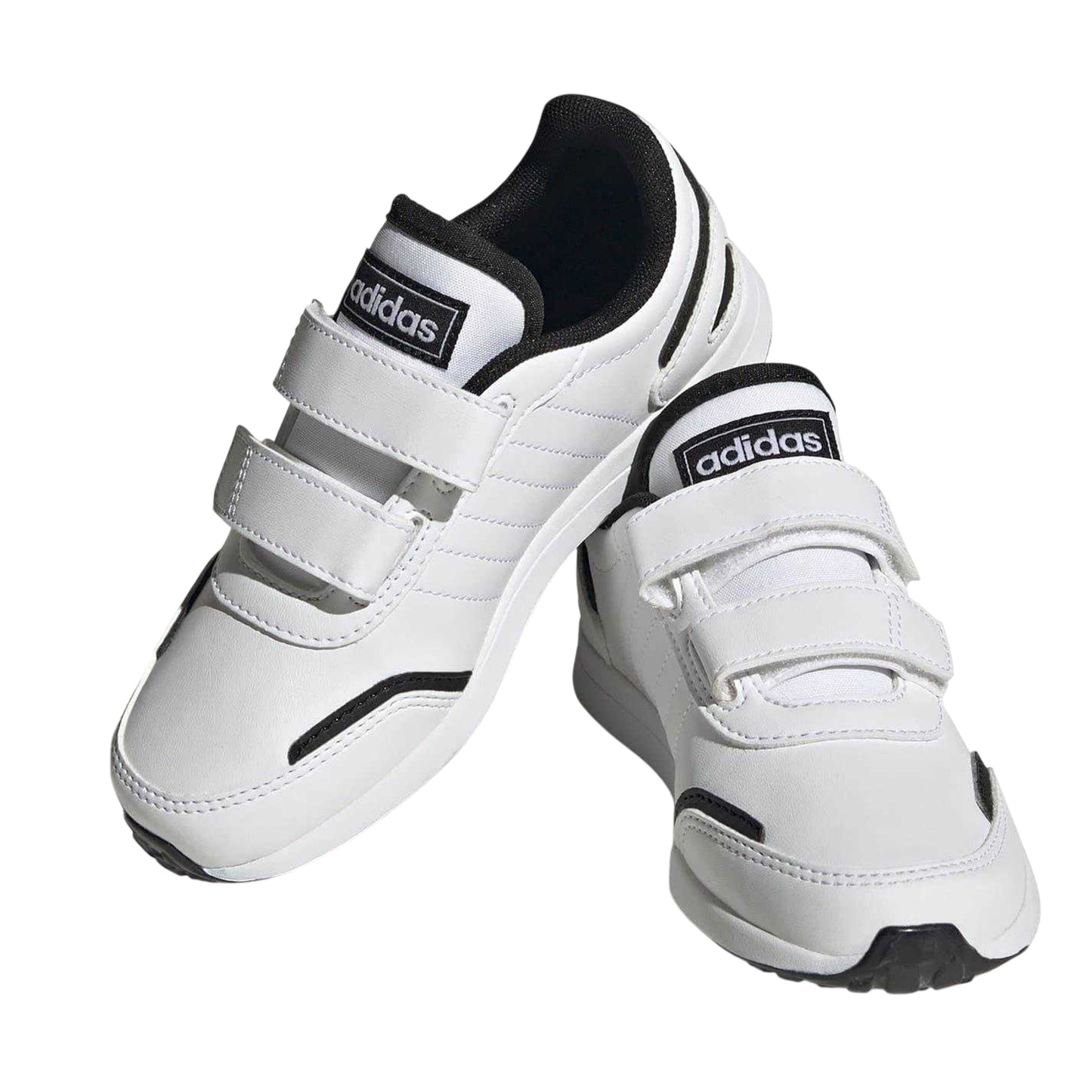 White - Pack Shot - Adidas Boys VS Switch 3 Stripes Trainers
