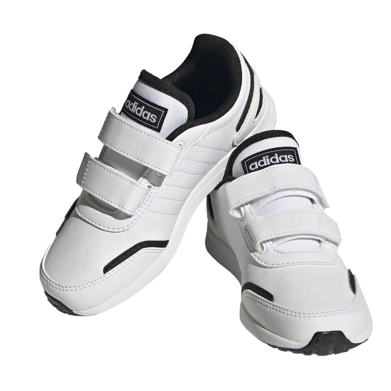 White - Pack Shot - Adidas Boys VS Switch 3 Stripes Trainers