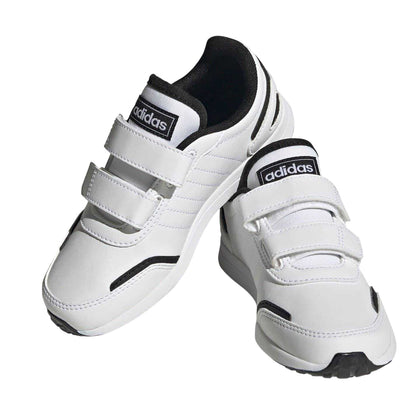 White - Pack Shot - Adidas Boys VS Switch 3 Stripes Trainers
