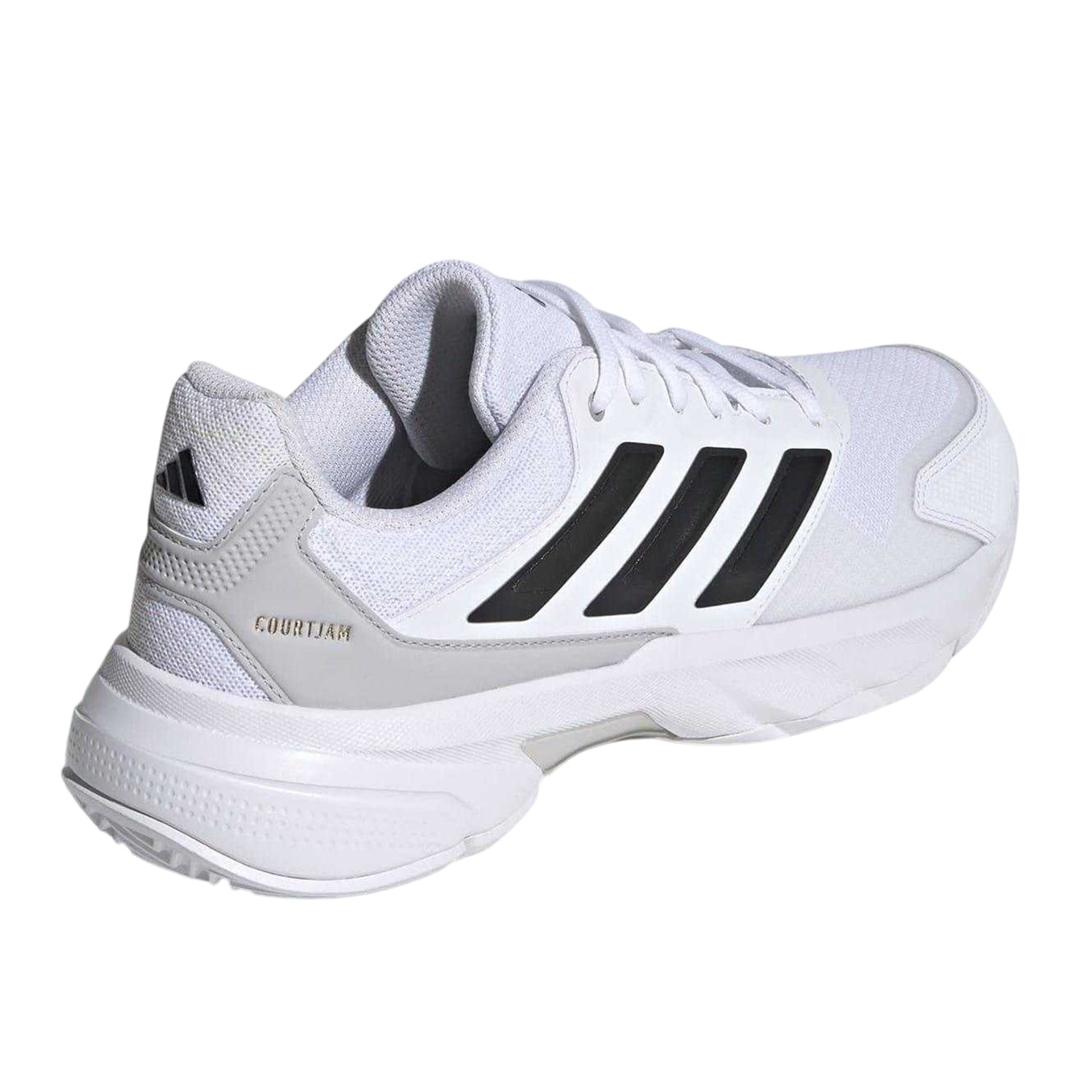 White-Black - Back - Adidas Mens Courtjam Control 3 Leather Low Tennis Shoes