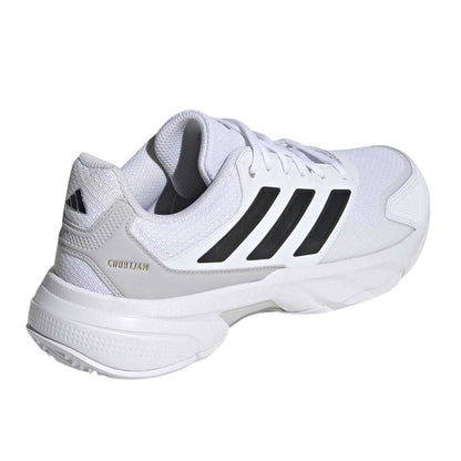 White-Black - Back - Adidas Mens Courtjam Control 3 Leather Low Tennis Shoes