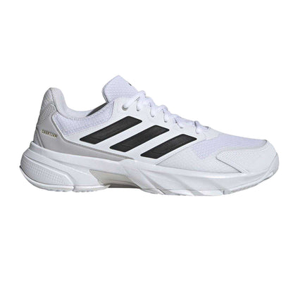 White-Black - Front - Adidas Mens Courtjam Control 3 Leather Low Tennis Shoes