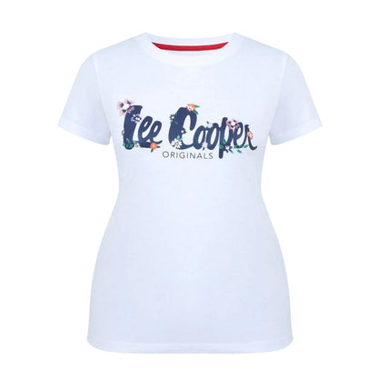 White - Front - Lee Cooper Womens-Ladies Classic T-Shirt