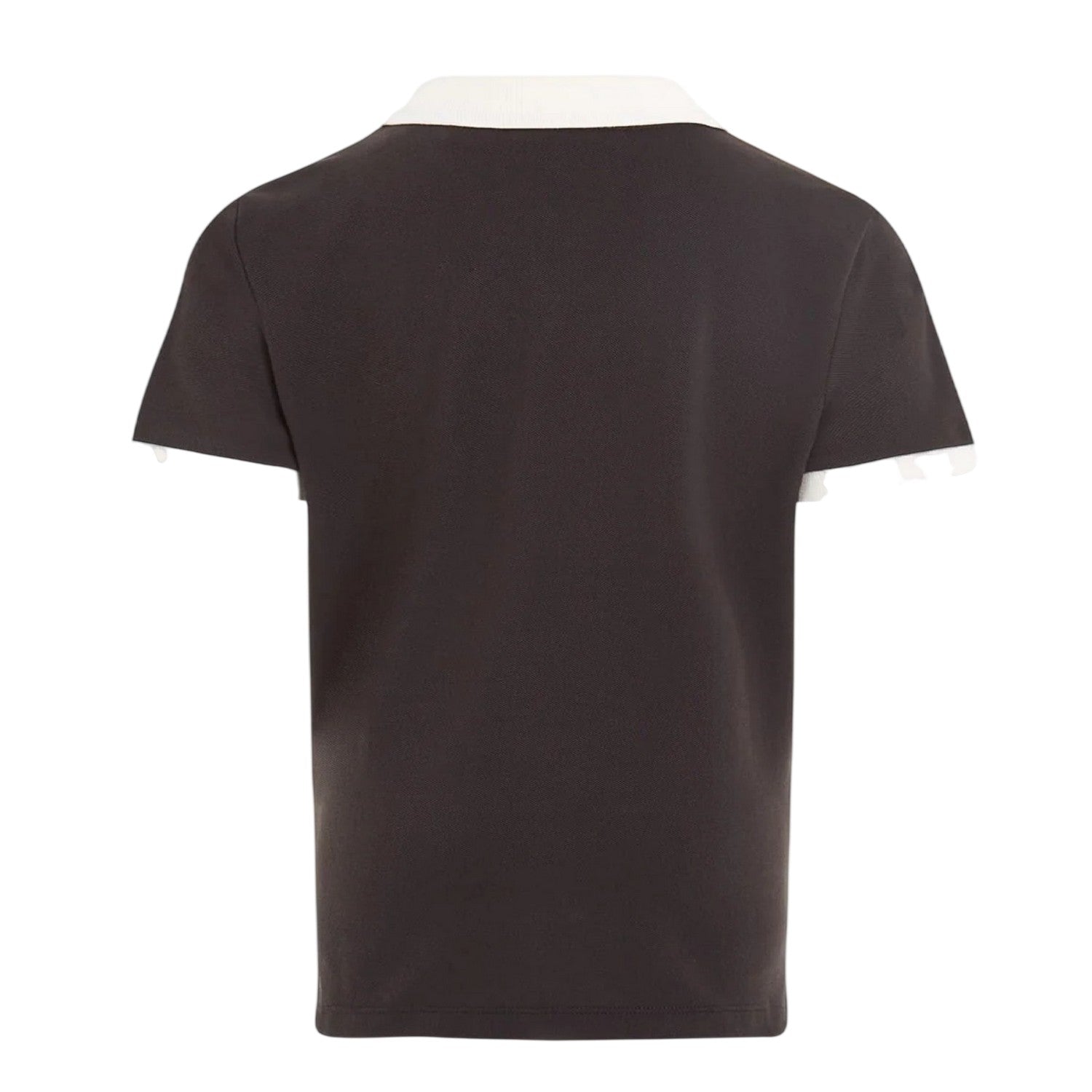 Black - Back - Calvin Klein Childrens-Kids Contrast Detail Regular Short-Sleeved Polo Shirt