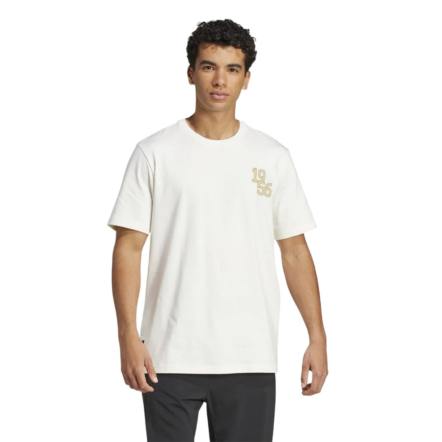 Off White - Side - Real Madrid CF Mens Heavy Cotton T-Shirt