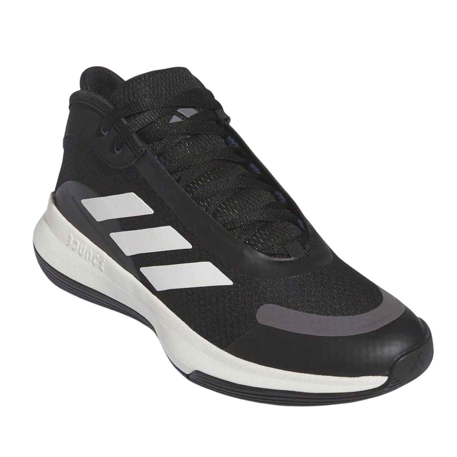 Black-White-Charcoal - Pack Shot - Adidas Mens Bounce Legends Logo Trainers
