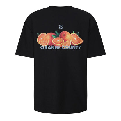 Black - Back - Hugo Mens Orange Crew Neck Regular T-Shirt