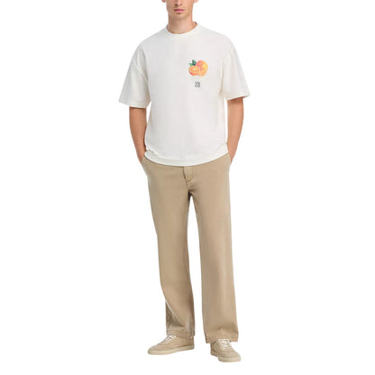 Natural - Side - Hugo Mens Orange Crew Neck Regular T-Shirt