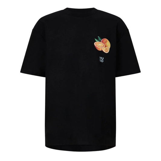 Black - Front - Hugo Mens Orange Crew Neck Regular T-Shirt