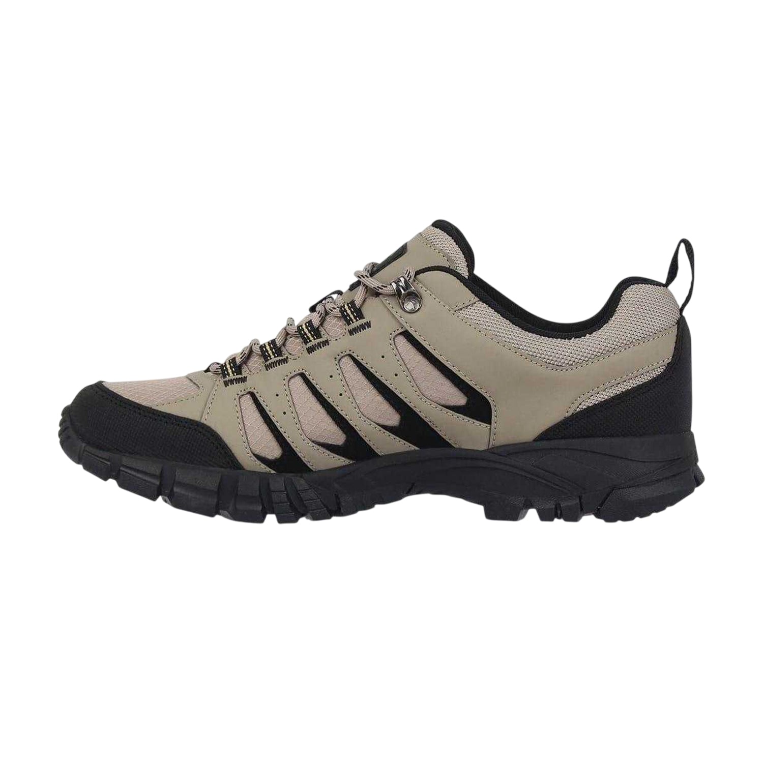 Stone-Black - Side - Gelert Mens Ridgeway Leather Lace Up Hiking Boots