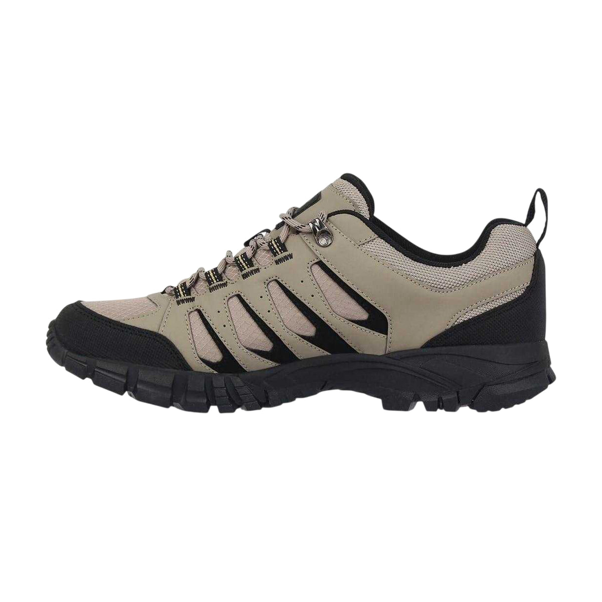 Stone-Black - Side - Gelert Mens Ridgeway Leather Lace Up Hiking Boots