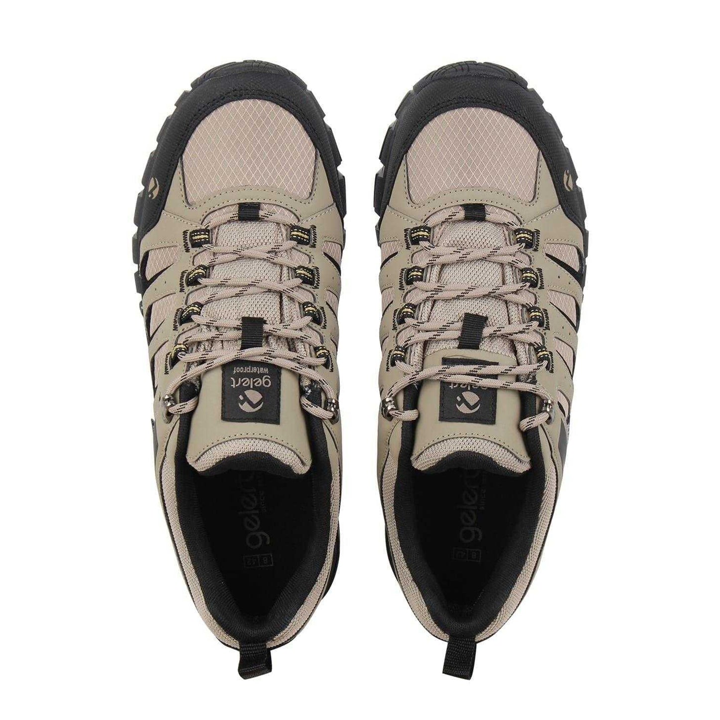 Stone-Black - Pack Shot - Gelert Mens Ridgeway Leather Lace Up Hiking Boots