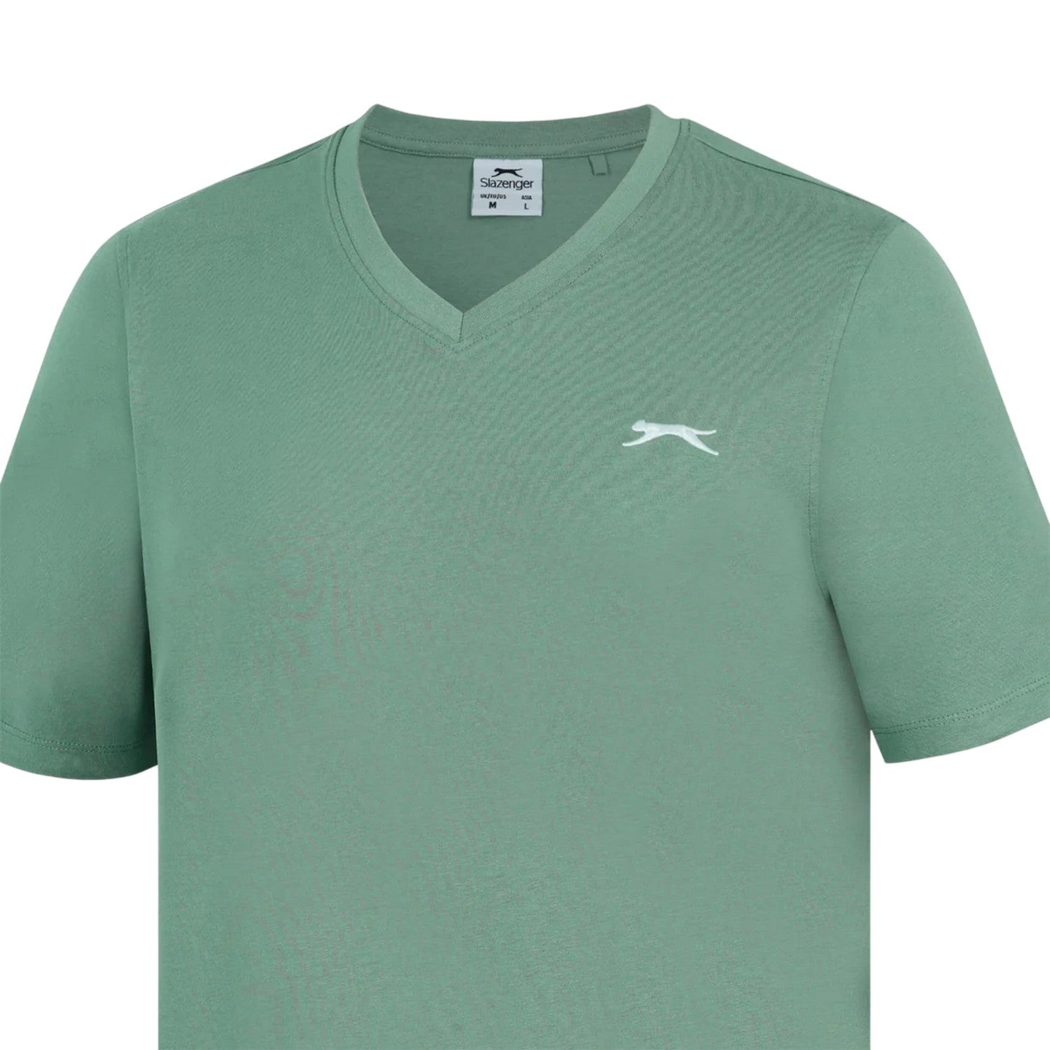 Light Green - Side - Slazenger Mens Embroidered Logo Cotton T-Shirt