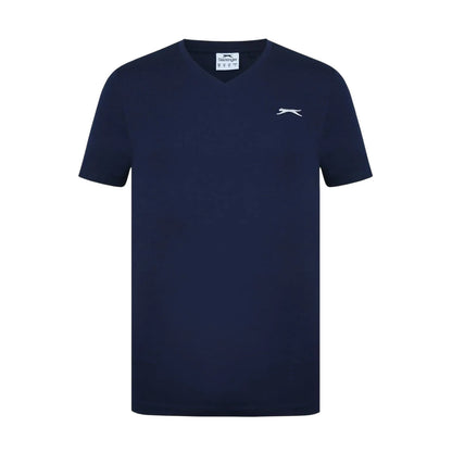 Navy - Front - Slazenger Mens Embroidered Logo Cotton T-Shirt
