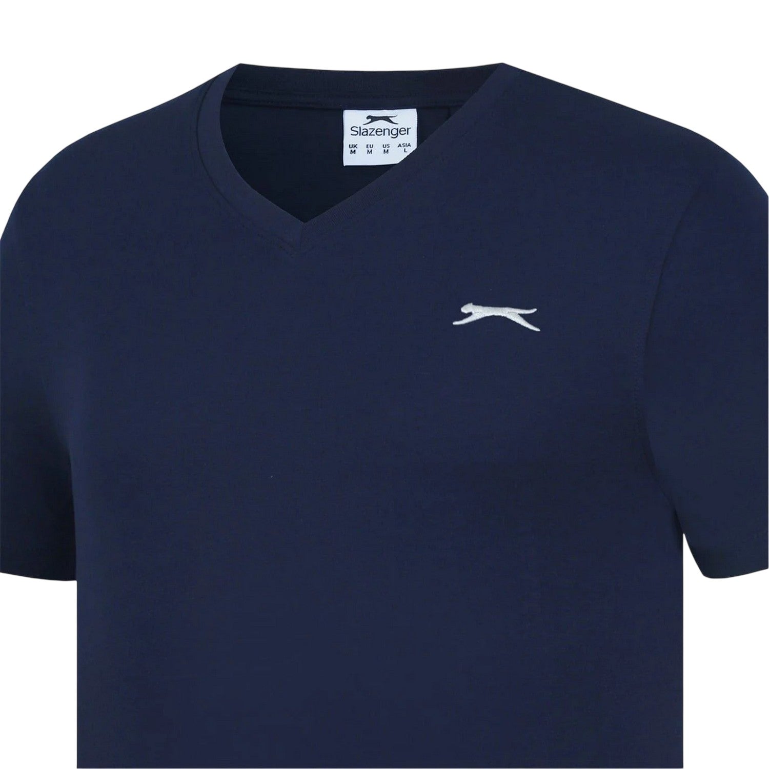 Navy - Side - Slazenger Mens Embroidered Logo Cotton T-Shirt