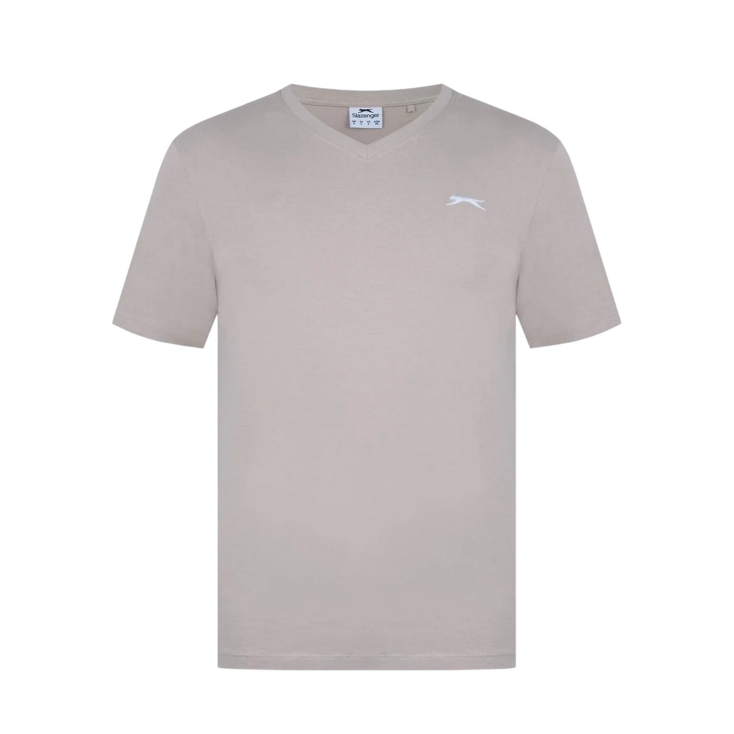 Oat - Front - Slazenger Mens Embroidered Logo Cotton T-Shirt