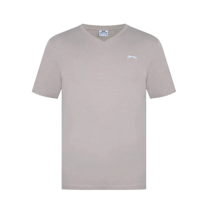 Oat - Front - Slazenger Mens Embroidered Logo Cotton T-Shirt