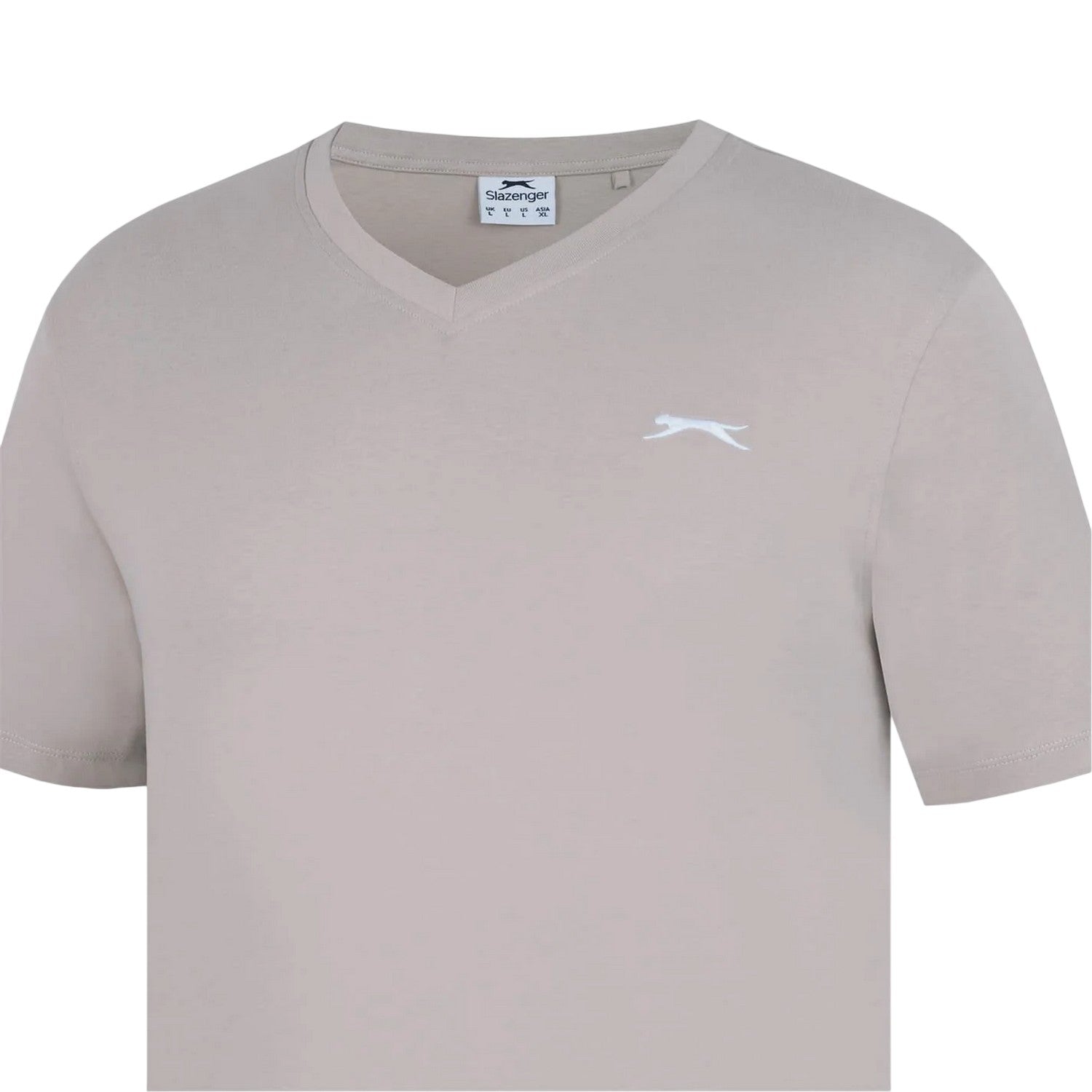 Oat - Side - Slazenger Mens Embroidered Logo Cotton T-Shirt