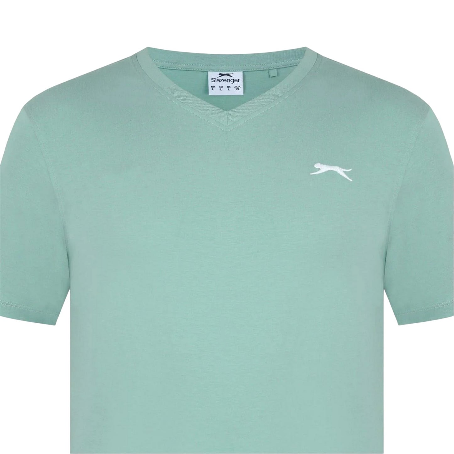 Pistachio - Side - Slazenger Mens Embroidered Logo Cotton T-Shirt