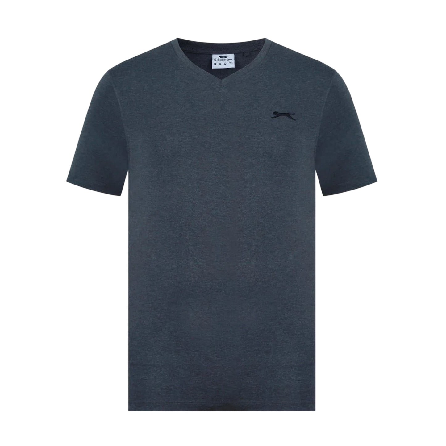 Charcoal Marl - Front - Slazenger Mens Embroidered Logo Cotton T-Shirt