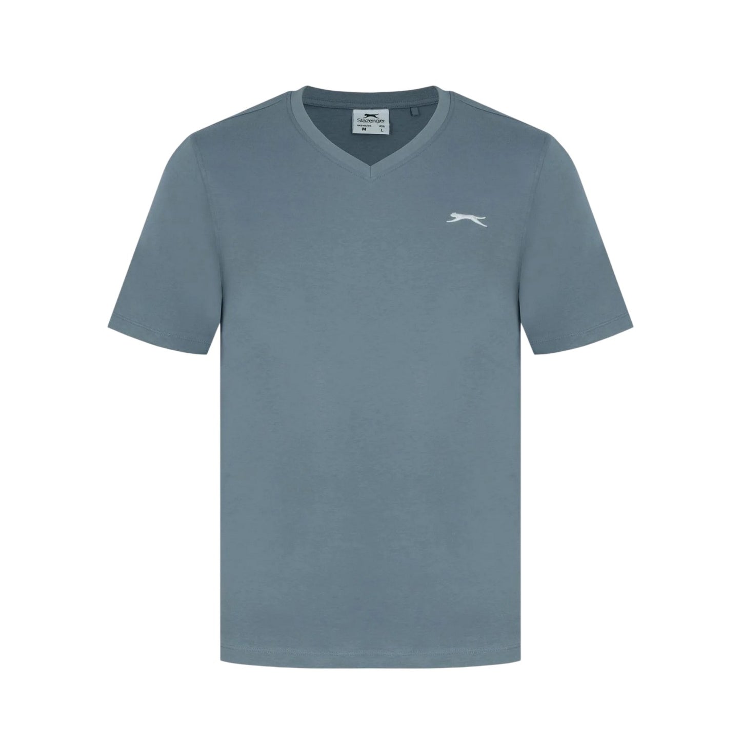 Slate Blue - Front - Slazenger Mens Embroidered Logo Cotton T-Shirt
