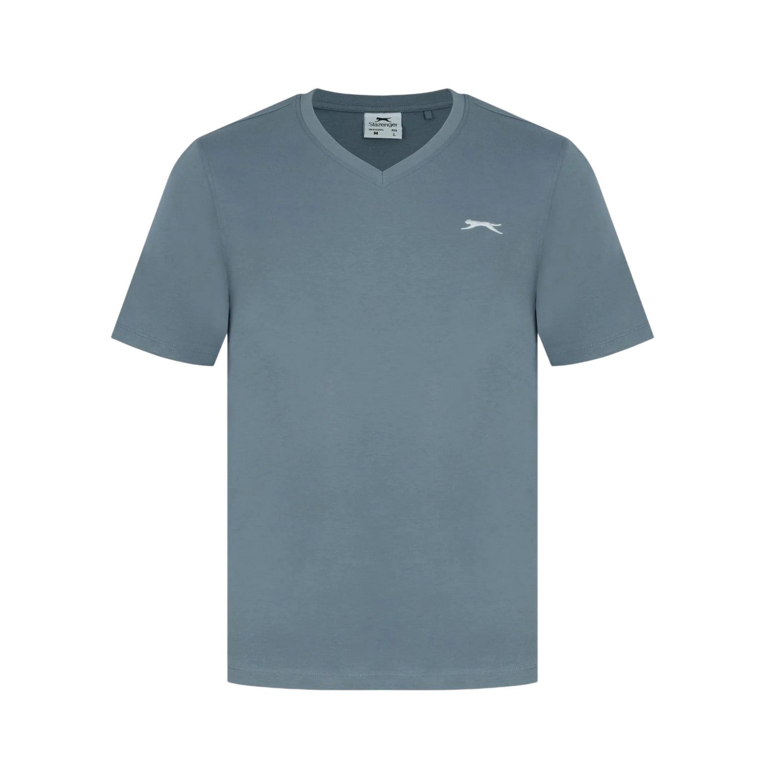Slate Blue - Front - Slazenger Mens Embroidered Logo Cotton T-Shirt