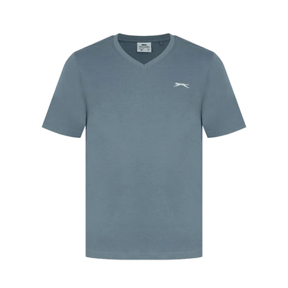 Slate Blue - Front - Slazenger Mens Embroidered Logo Cotton T-Shirt