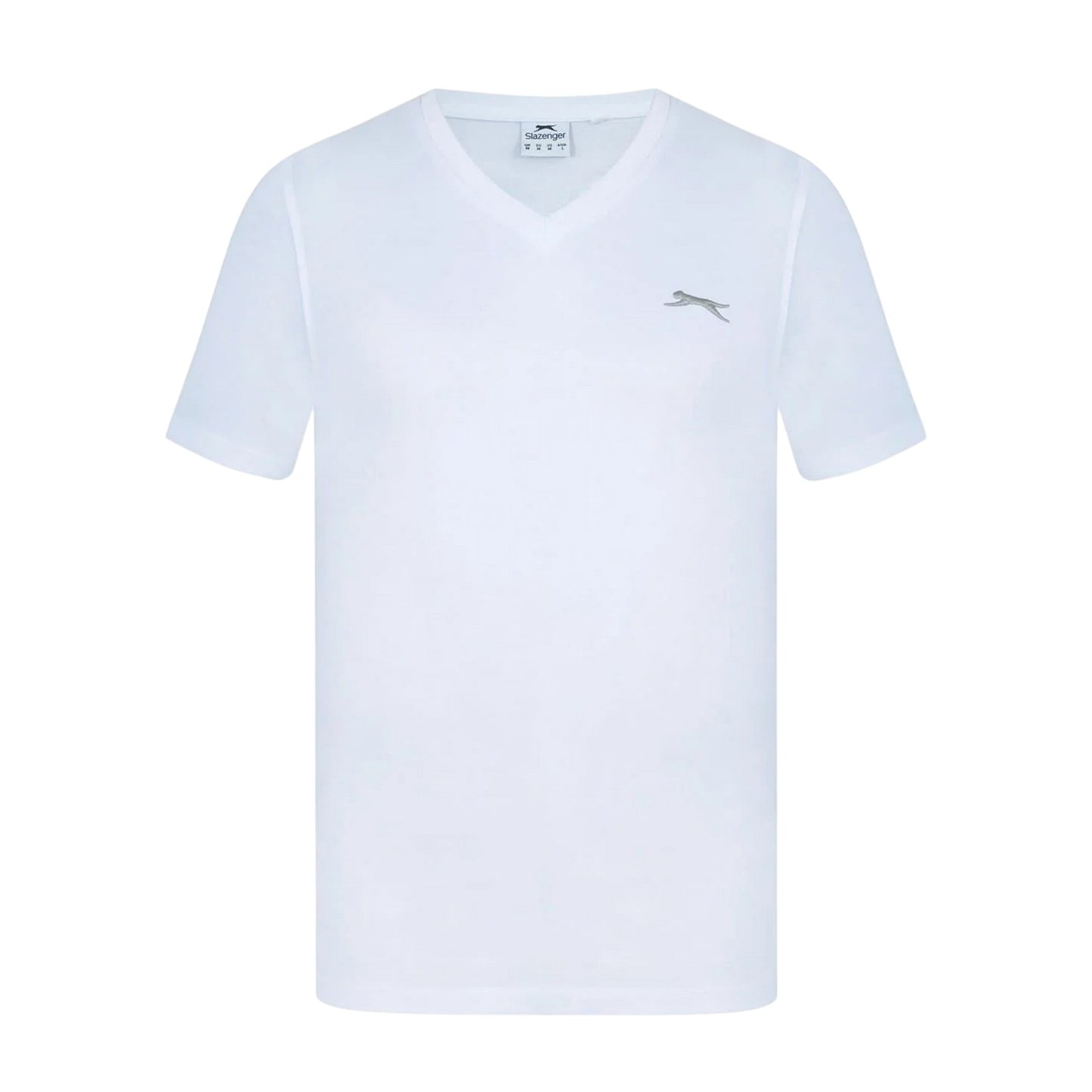 White - Front - Slazenger Mens Embroidered Logo Cotton T-Shirt