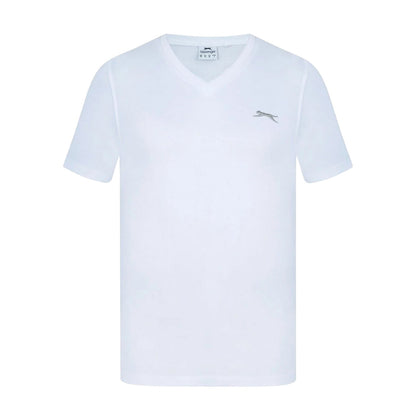 White - Front - Slazenger Mens Embroidered Logo Cotton T-Shirt