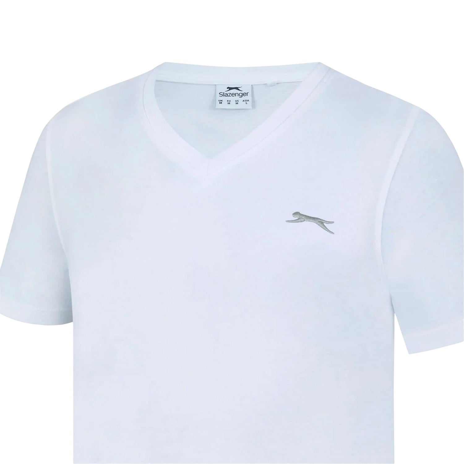 White - Back - Slazenger Mens Embroidered Logo Cotton T-Shirt