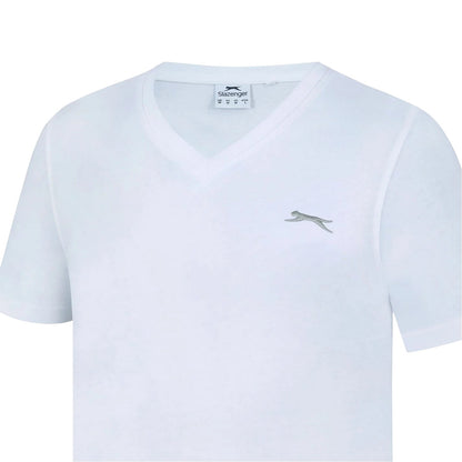 White - Back - Slazenger Mens Embroidered Logo Cotton T-Shirt