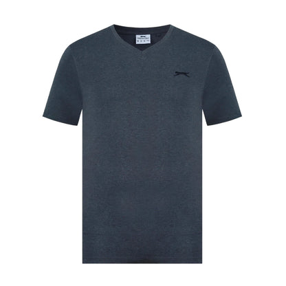 Charcoal Marl - Front - Slazenger Mens Embroidered Logo Cotton T-Shirt