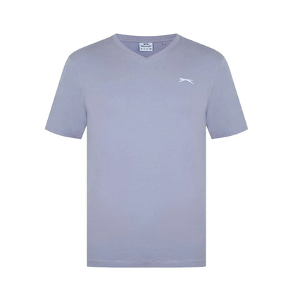 Dusty Lavender - Front - Slazenger Mens Embroidered Logo Cotton T-Shirt