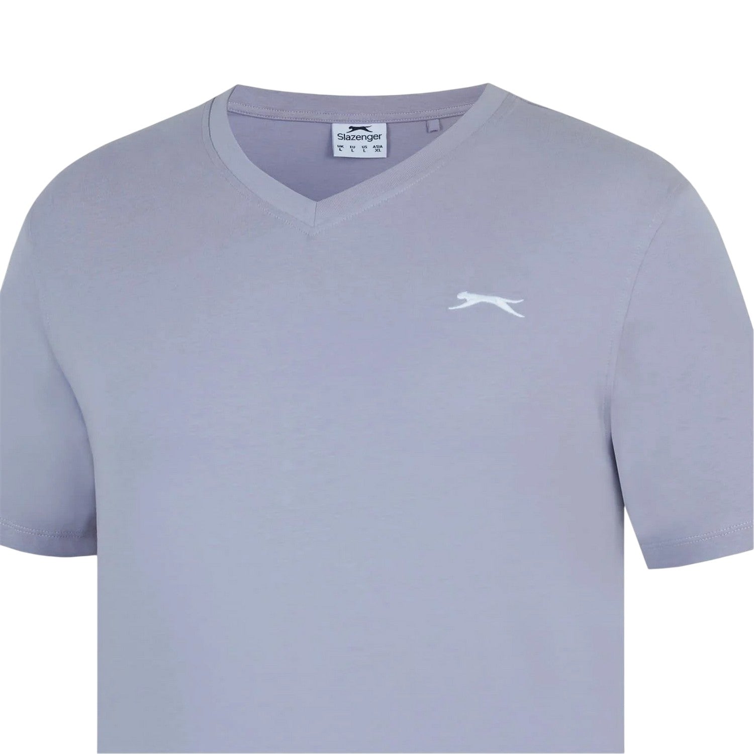 Dusty Lavender - Side - Slazenger Mens Embroidered Logo Cotton T-Shirt