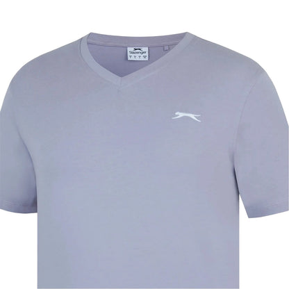 Dusty Lavender - Side - Slazenger Mens Embroidered Logo Cotton T-Shirt